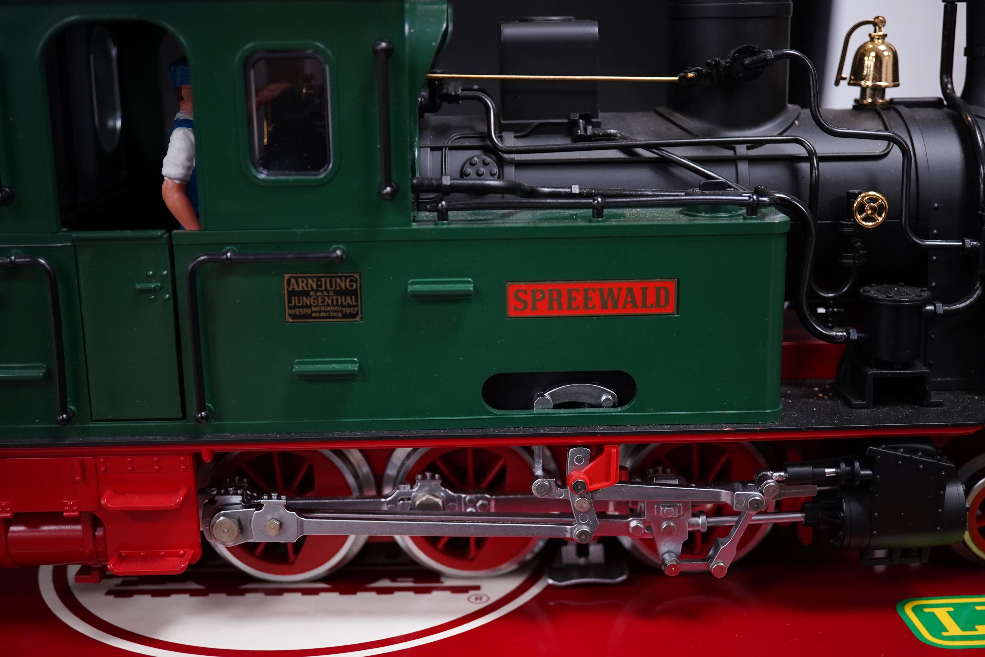 A boxed Lehman LGB (2074) G scale railway DEV 2-6-0T locomotive, Spreewald, in black and green livery. Condition - good, evidence of very minor running wear only.